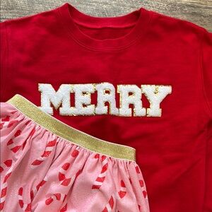 Holiday Sweatshirt Skirt Set